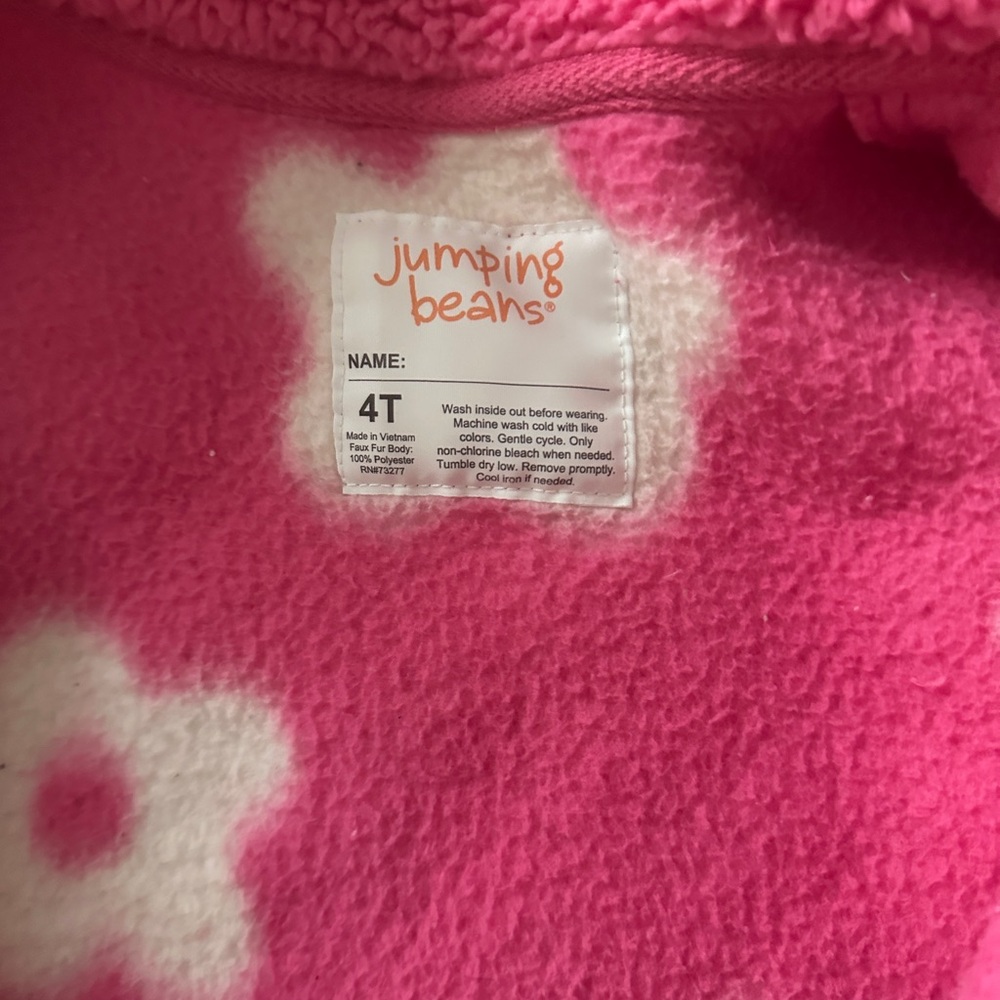 Jumping Beans Pink and White Kids Puffer Jacket - Picture 3 of 3